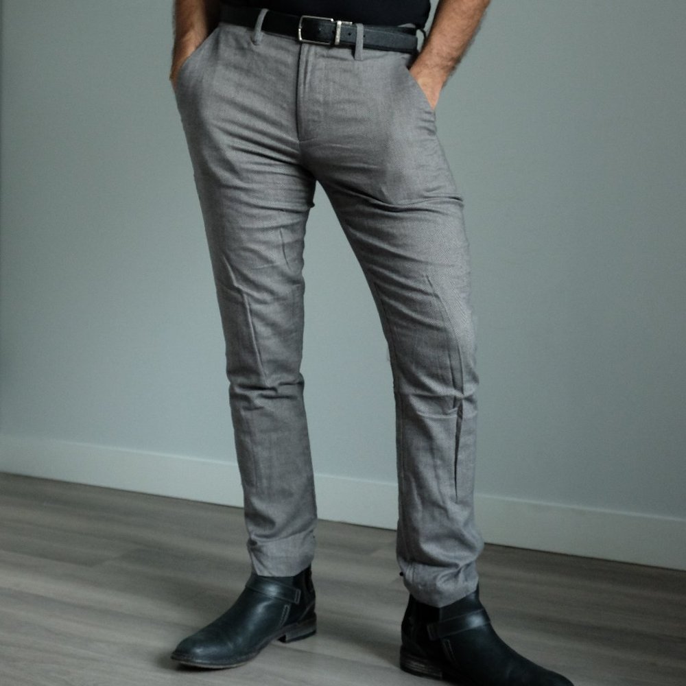 Gray Detailed Slacks The Gap 31x30 Slim Fit